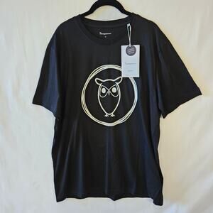 Knowledge Cotton Apparel Owl Black Shirt Size XL